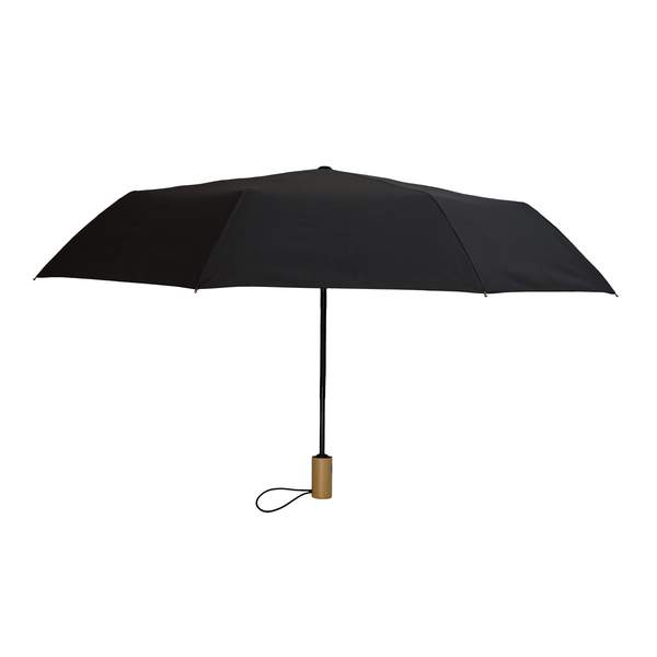 Parasol z drewnianą rączką Granton, czarny - obrazek 2