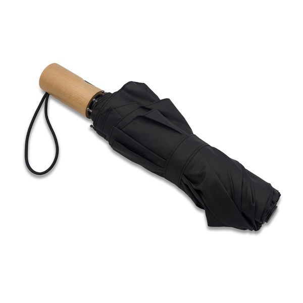 Parasol z drewnianą rączką Granton, czarny - obrazek 6