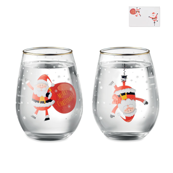 Zestaw 2 szklanek świątecznych NOEL