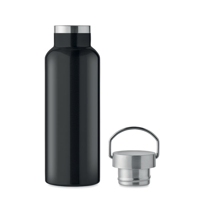 MO2107-03 gadżety reklamowe Butelka podwójna ścianka500 ml Czarny zdjecie 2-widok z boku