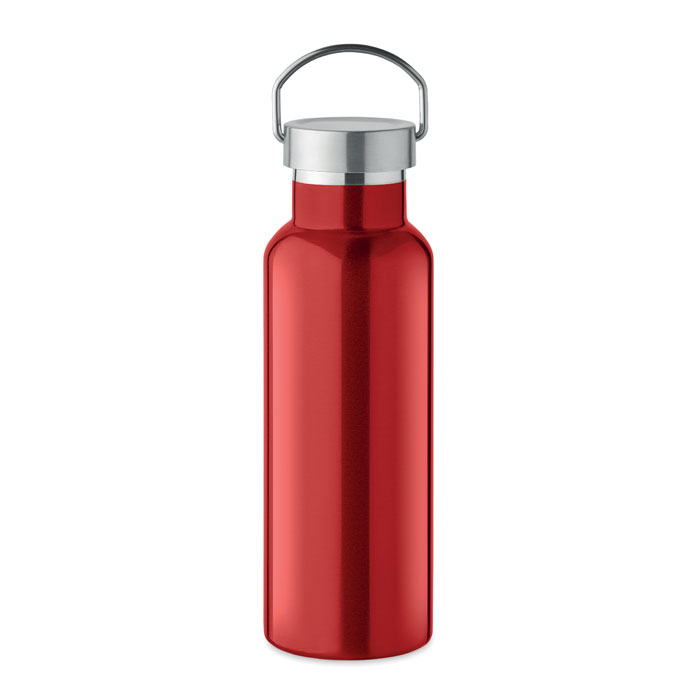 MO2107-05 gadżety reklamowe Butelka podwójna ścianka500 ml Czerwony z logo