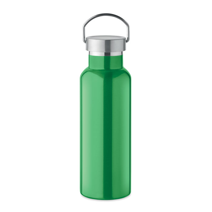 MO2107-09 gadżety reklamowe Butelka podwójna ścianka500 ml Zielony z logo