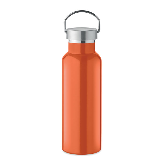 MO2107-10 gadżety reklamowe Butelka podwójna ścianka500 ml Pomarańczowy z logo