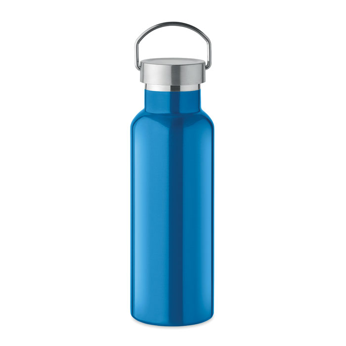 MO2107-12 gadżety reklamowe Butelka podwójna ścianka500 ml Jasny niebieski z logo