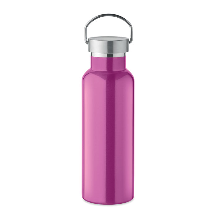 MO2107-38 gadżety reklamowe Butelka podwójna ścianka500 ml Różowy z logo
