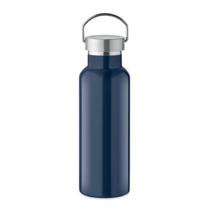 MO2107-85 gadżety reklamowe Butelka podwójna ścianka500 ml Granatowy z logo