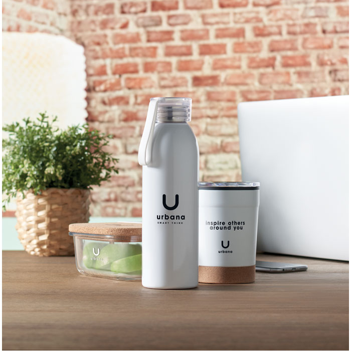 MO2241-06 gadżety reklamowe Butelka ze stali 650ml Biały zdjecie 4