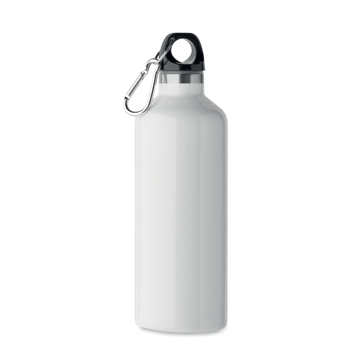 MO2336-06 gadżety reklamowe Butelka dwuścienna 500 ml Biały z logo