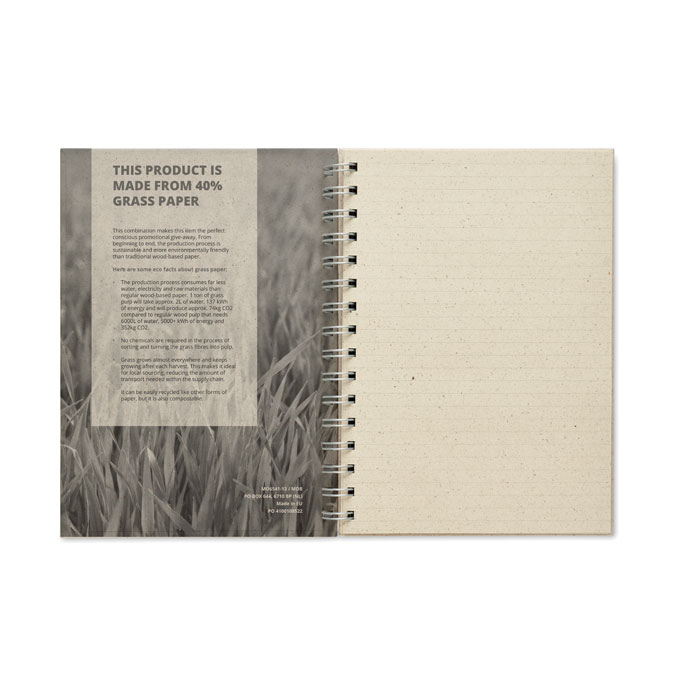 NotesA5 kratkę, papier z trawy GRASS BOOK - obrazek 5