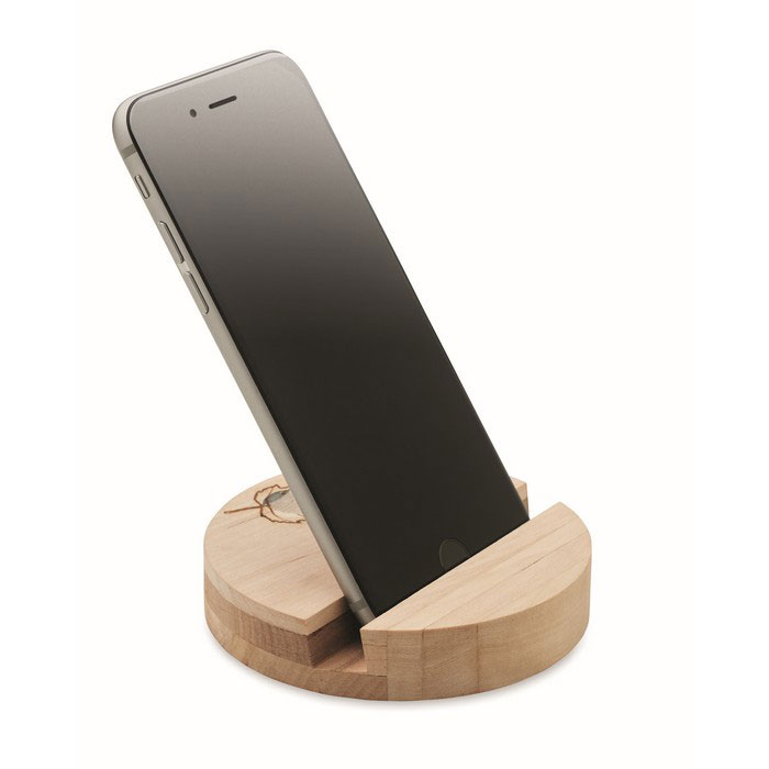 Stojak na telefon brzozowy GROW ROUND STAND - obrazek 2