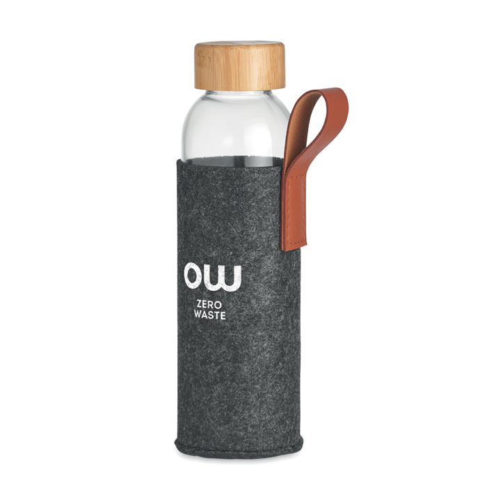MO6800-15 gadżety reklamowe Szklana butelka 500 ml Szary zdjecie 2-widok z boku