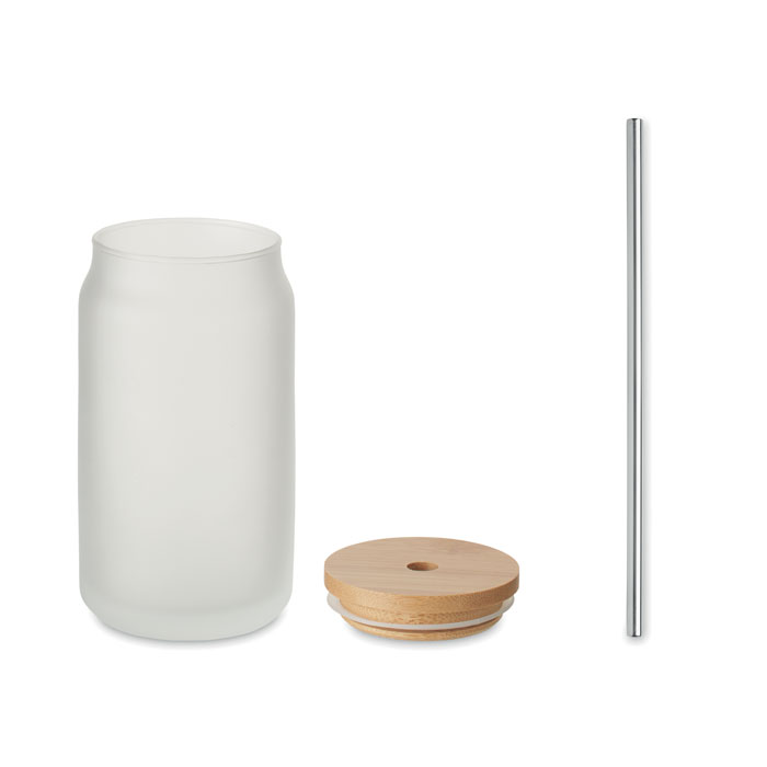 MO6919-26 gadżety reklamowe słoik sublimacyjny 400 ml Biały zdjecie 2-widok z boku