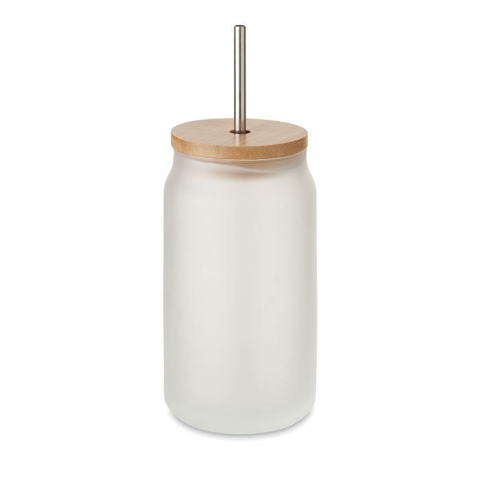 MO6919-26 gadżety reklamowe słoik sublimacyjny 400 ml Biały z logo