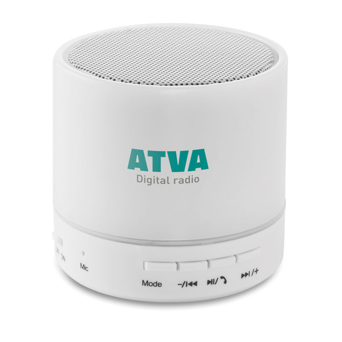 Głośnik bezprzewodowy LED ROUND WHITE - obrazek 4