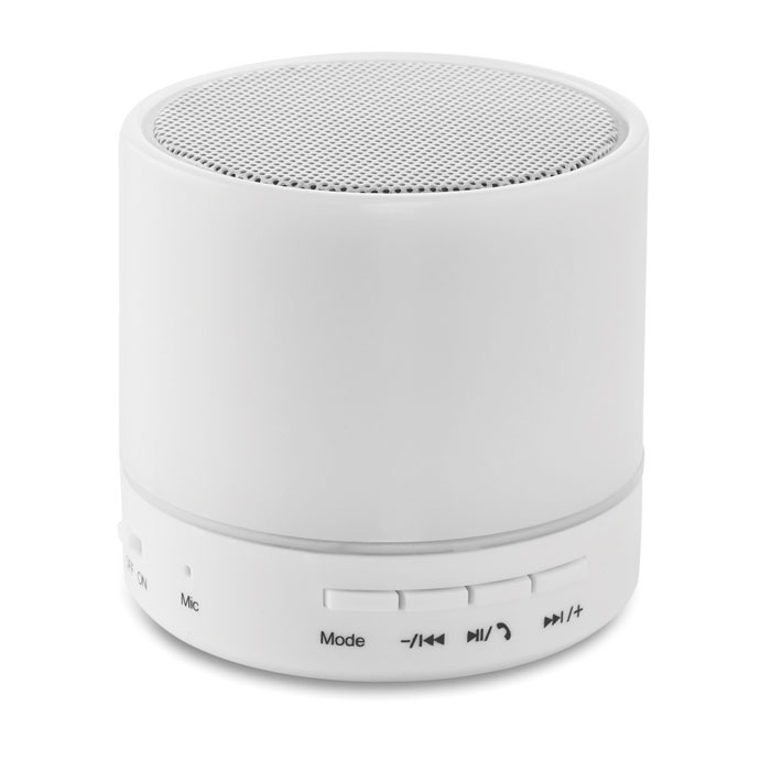 Głośnik bezprzewodowy LED ROUND WHITE