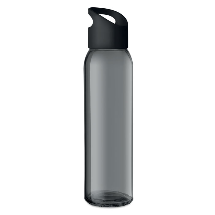 MO9746-03 gadżety reklamowe Szklana butelka 500ml Czarny z logo