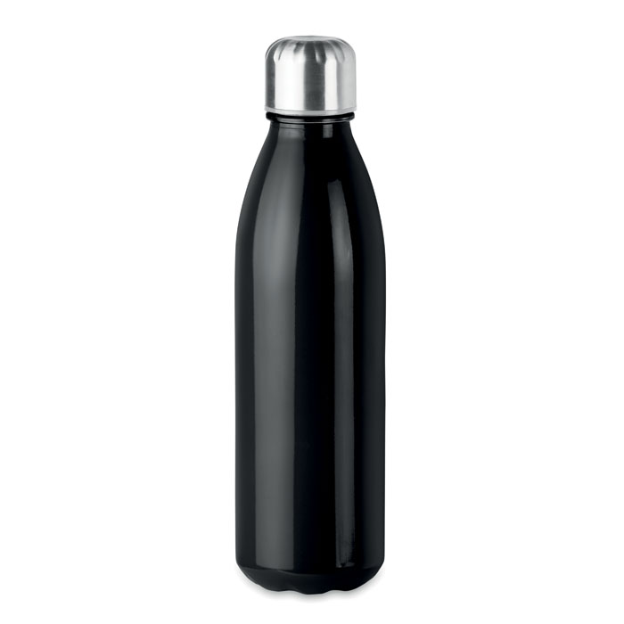 MO9800-03 gadżety reklamowe Szklana butelka 650 ml Czarny z logo