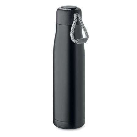 MO2413-03 gadżety reklamowe Butelka dwuścienna 500 ml Czarny z logo