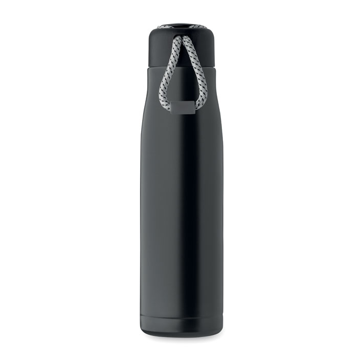 MO2413-03 gadżety reklamowe Butelka dwuścienna 500 ml Czarny zdjecie 2-widok z boku