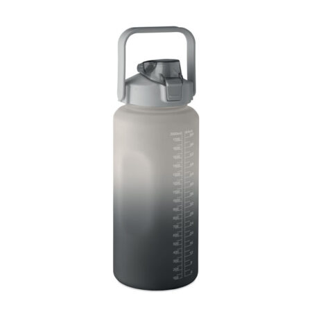 MO2791-03 gadżety reklamowe Butelka na wodę RPET 2000ml Czarny z logo