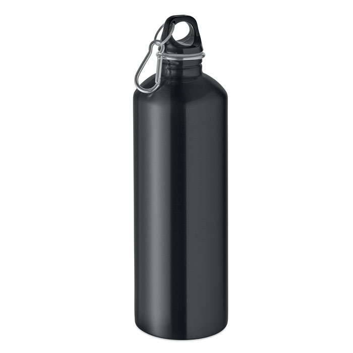 MO2829-03 gadżety reklamowe Butelka z 1 ścianką 1000 ml Czarny z logo