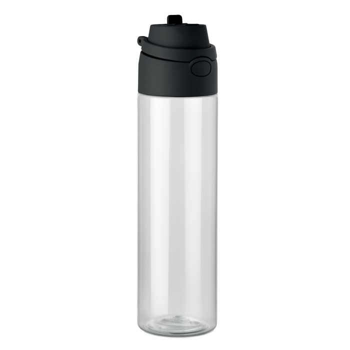 MO2990-03 gadżety reklamowe Butelka RPET 700 ml Czarny z logo