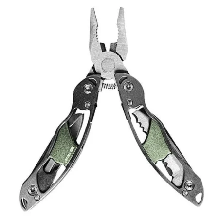 Multitool z logo True Utility FrameWork Mini 10w1 z rozłożonymi kombinerkami